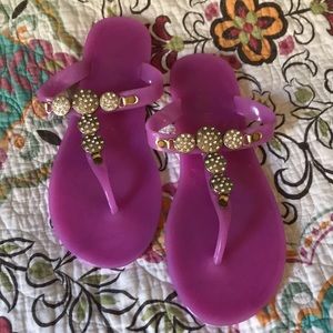 Fibi & clo rhinestone flip flops